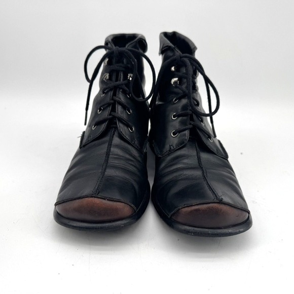 TAMARIS Boots Women's Size US Size 7.5 Leather Short Lace Up Witchy Gothic - Picture 7 of 11